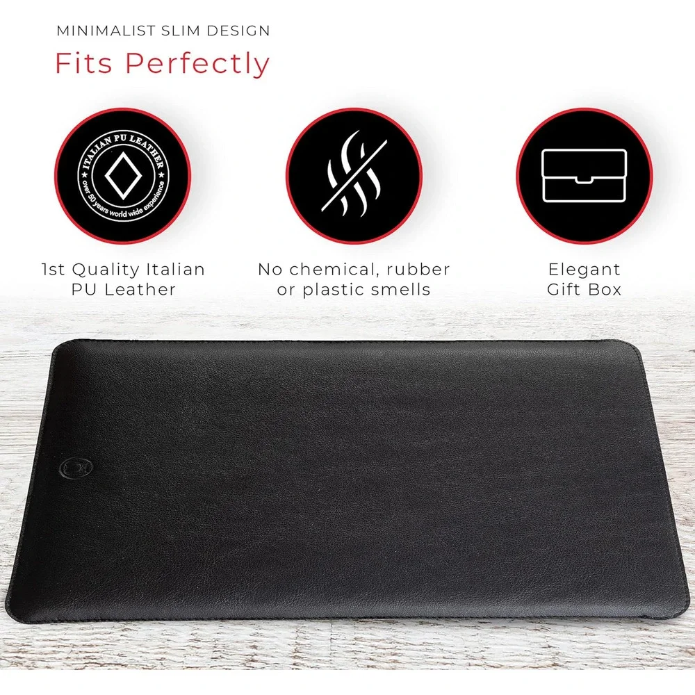 Slim PU Leather Laptop Sleeve 13 Inch MacBook Air Soft Touch Pro 2020 iPad NWT